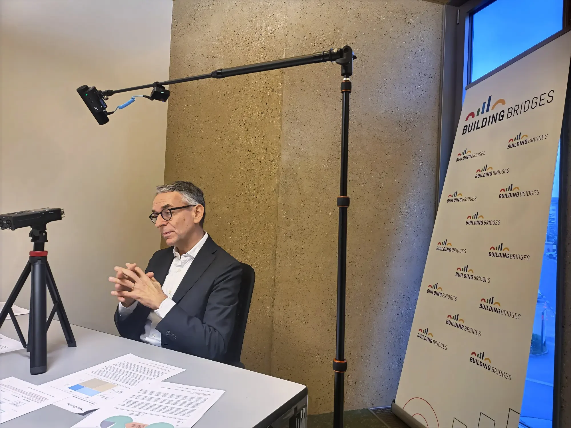 On-location interview coverage for an international delegation in Geneva